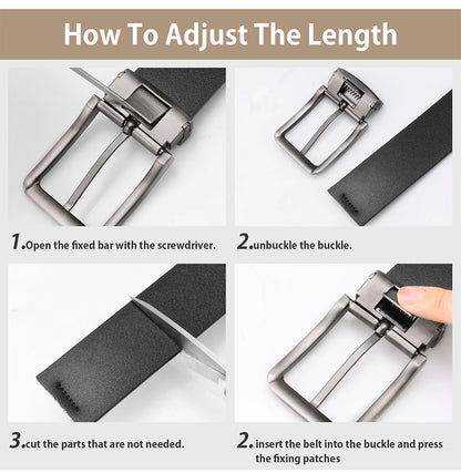 Genuine Leather Belt - Men's Casual Large Size Alloy Pin Buckle Business Suit - ZOOMNSTORE