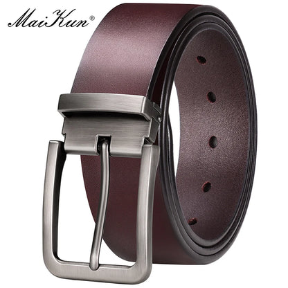 Genuine Leather Belt - Men's Casual Large Size Alloy Pin Buckle Business Suit - ZOOMNSTORE