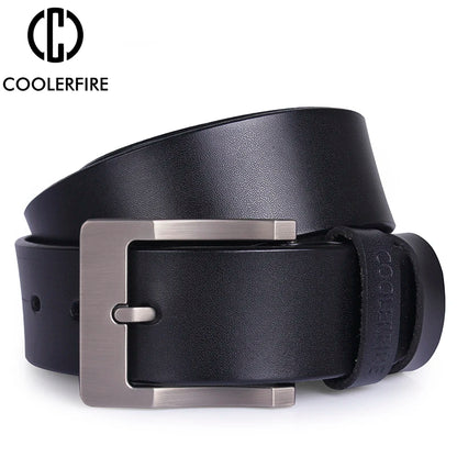 Genuine Leather Belt - Men's Wide Cowboy Style Pin Buckle Fashion Accessory - ZOOMNSTORE