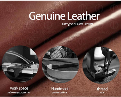 Genuine Leather Belt - Men's Wide Cowboy Style Pin Buckle Fashion Accessory - ZOOMNSTORE