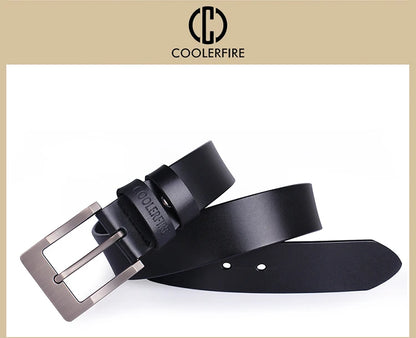 Genuine Leather Belt - Men's Wide Cowboy Style Pin Buckle Fashion Accessory - ZOOMNSTORE