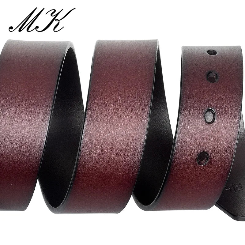 Genuine Leather Mens Belt - Casual Vintage Alloy Pin Buckle for Jeans and Trousers - ZOOMNSTORE
