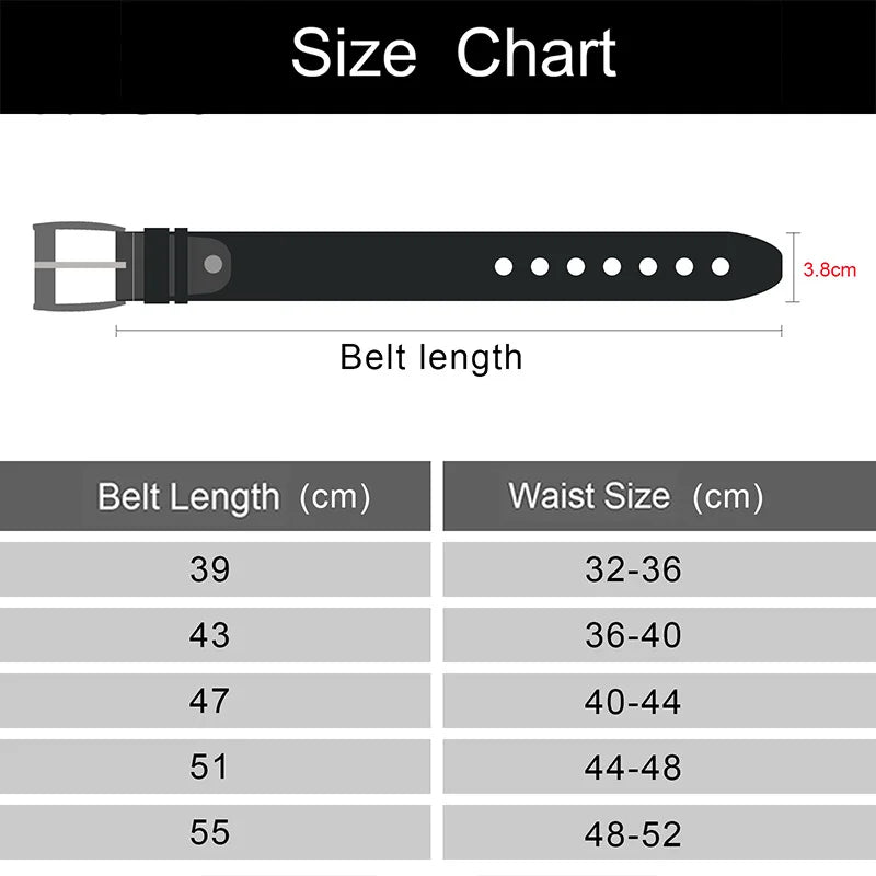 Genuine Leather Mens Belt - Casual Vintage Alloy Pin Buckle for Jeans and Trousers - ZOOMNSTORE