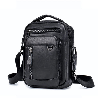 Genuine Leather Mens Crossbody Messenger Bag - Small Designer Shoulder Bag - ZOOMNSTORE