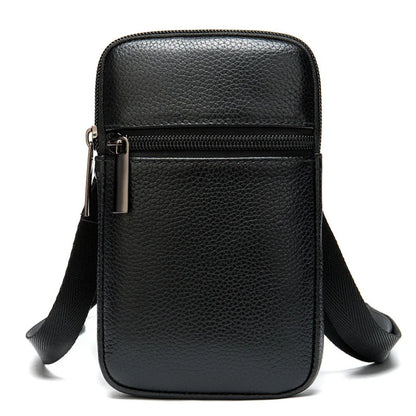 Genuine Leather Messenger Bag - Men's Luxury Crossbody With Zipper Closure - ZOOMNSTORE