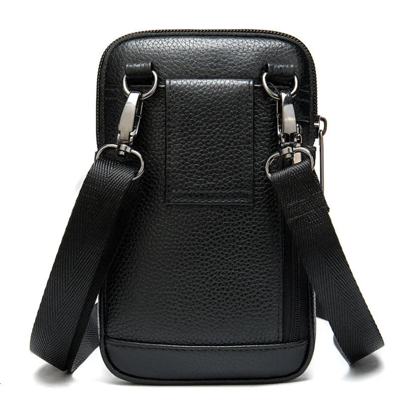 Genuine Leather Messenger Bag - Men's Luxury Crossbody With Zipper Closure - ZOOMNSTORE