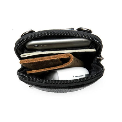 Genuine Leather Messenger Bag - Men's Luxury Crossbody With Zipper Closure - ZOOMNSTORE