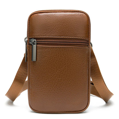 Genuine Leather Messenger Bag - Men's Luxury Crossbody With Zipper Closure - ZOOMNSTORE