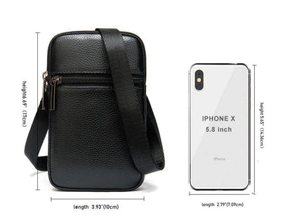 Genuine Leather Messenger Bag - Men's Luxury Crossbody With Zipper Closure - ZOOMNSTORE