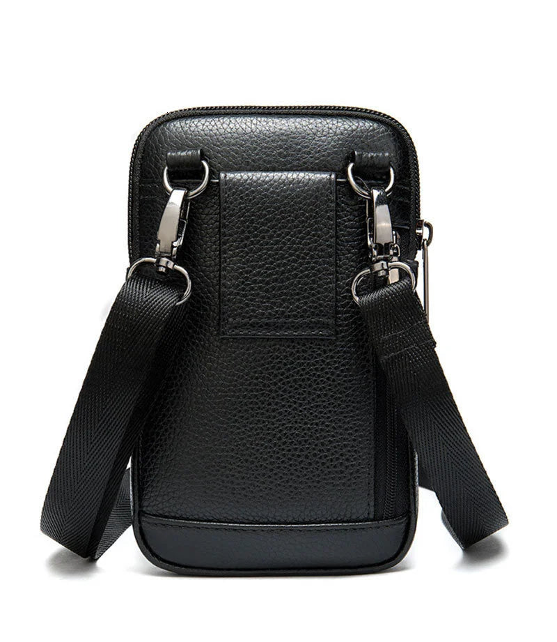 Genuine Leather Messenger Bag - Men's Luxury Crossbody With Zipper Closure - ZOOMNSTORE