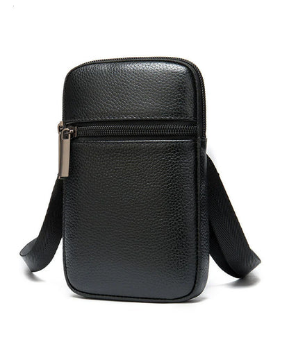 Genuine Leather Messenger Bag - Men's Luxury Crossbody With Zipper Closure - ZOOMNSTORE