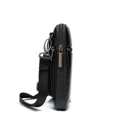 Genuine Leather Messenger Bag - Men's Luxury Crossbody With Zipper Closure - ZOOMNSTORE