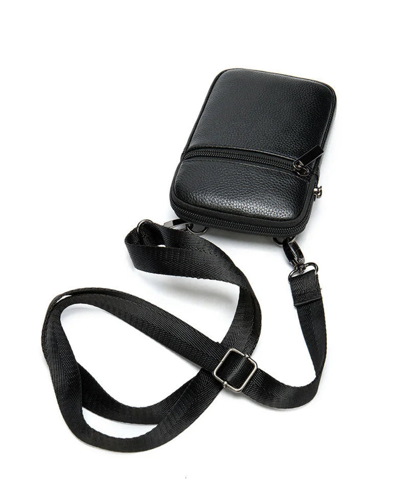 Genuine Leather Messenger Bag - Men's Luxury Crossbody With Zipper Closure - ZOOMNSTORE