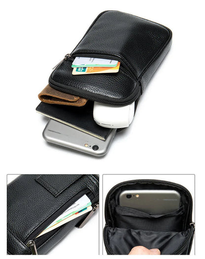 Genuine Leather Messenger Bag - Men's Luxury Crossbody With Zipper Closure - ZOOMNSTORE