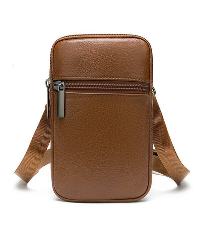 Genuine Leather Messenger Bag - Men's Luxury Crossbody With Zipper Closure - ZOOMNSTORE