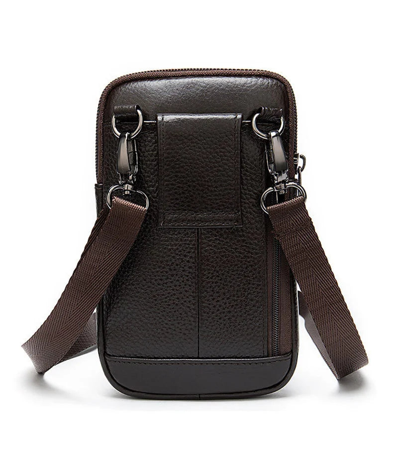 Genuine Leather Messenger Bag - Men's Luxury Crossbody With Zipper Closure - ZOOMNSTORE