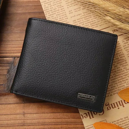 Genuine Leather Mens Wallet - Premium Real Cowhide Short Wallet - ZOOMNSTORE