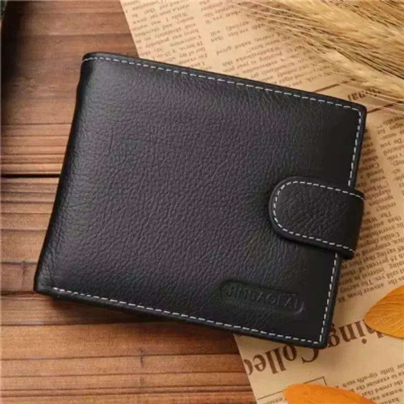 Genuine Leather Mens Wallet - Premium Real Cowhide Short Wallet - ZOOMNSTORE