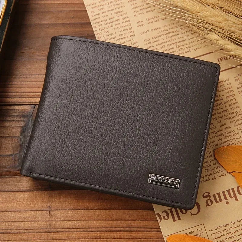 Genuine Leather Mens Wallet - Premium Real Cowhide Short Wallet - ZOOMNSTORE