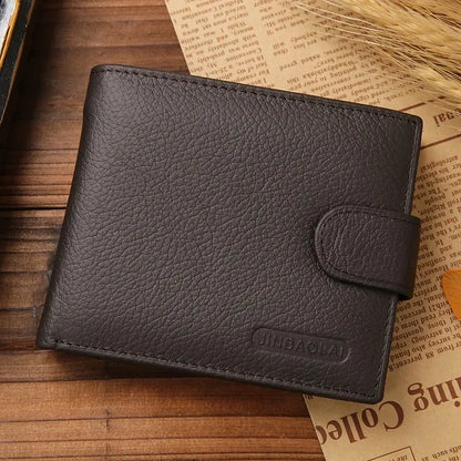 Genuine Leather Mens Wallet - Premium Real Cowhide Short Wallet - ZOOMNSTORE