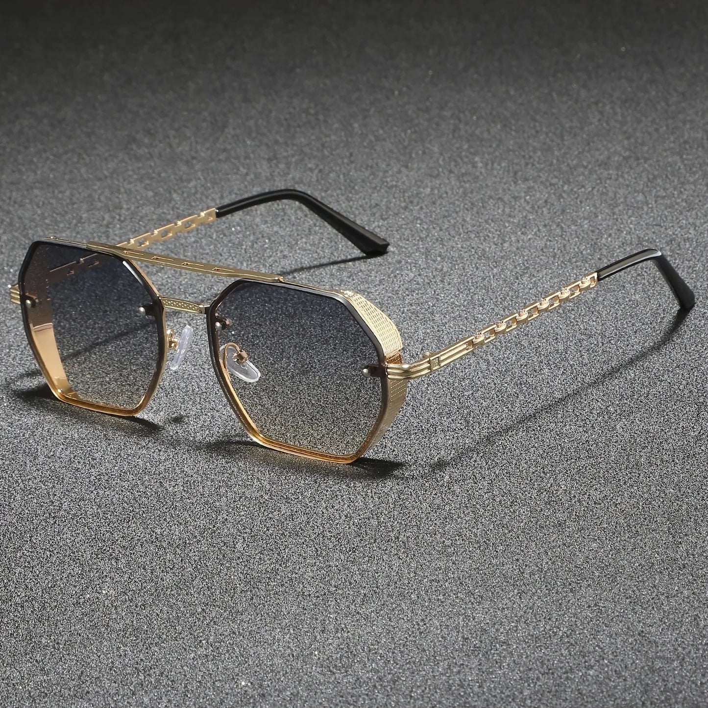 Geometric Metal Frame Sunglasses - UV400 Designer Shades for Men  Women - ZOOMNSTORE