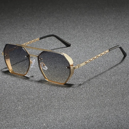 Geometric Metal Frame Sunglasses - UV400 Designer Shades for Men  Women - ZOOMNSTORE