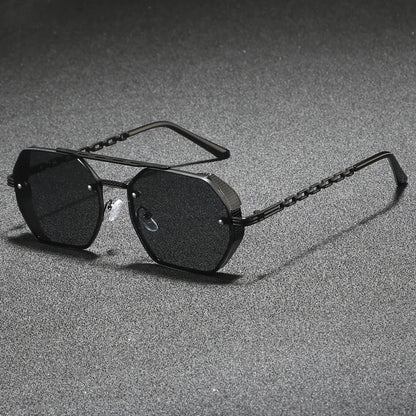 Geometric Metal Frame Sunglasses - UV400 Designer Shades for Men  Women - ZOOMNSTORE