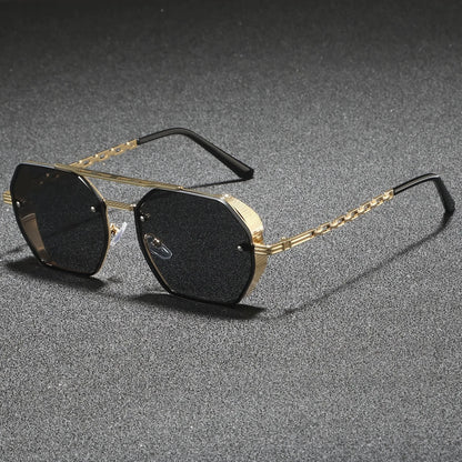 Geometric Metal Frame Sunglasses - UV400 Designer Shades for Men  Women - ZOOMNSTORE