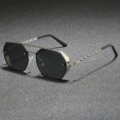 Geometric Metal Frame Sunglasses - UV400 Designer Shades for Men  Women - ZOOMNSTORE
