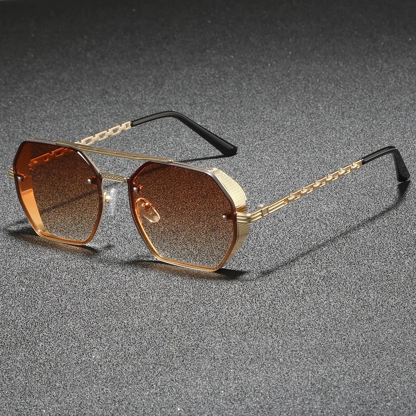 Geometric Metal Frame Sunglasses - UV400 Designer Shades for Men  Women - ZOOMNSTORE