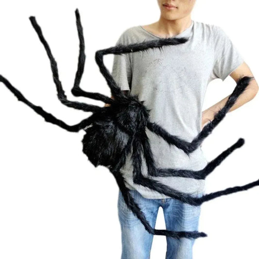 Giant Plush Black Spider - Halloween Decoration Party Prop 30-200cm - ZOOMNSTORE