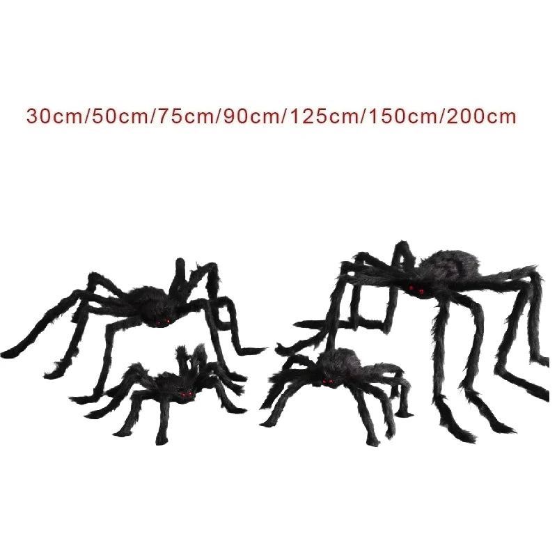 Giant Plush Black Spider - Halloween Decoration Party Prop 30-200cm - ZOOMNSTORE