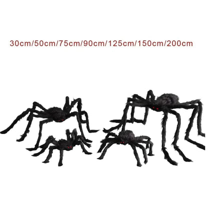 Giant Plush Black Spider - Halloween Decoration Party Prop 30-200cm - ZOOMNSTORE