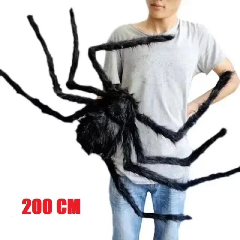Giant Plush Black Spider - Halloween Decoration Party Prop 30-200cm - ZOOMNSTORE