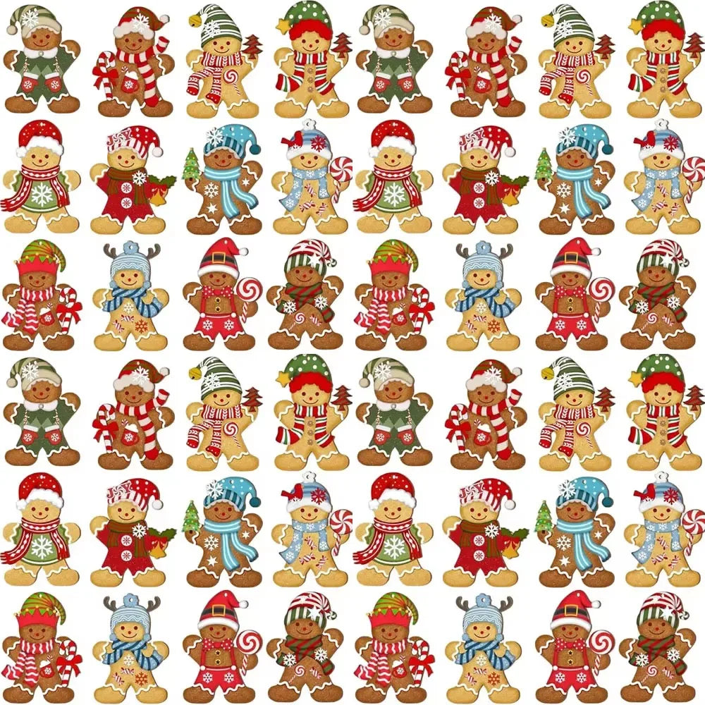 Gingerbread Man Ornaments - Cute Wooden Christmas Tree Decorations - ZOOMNSTORE