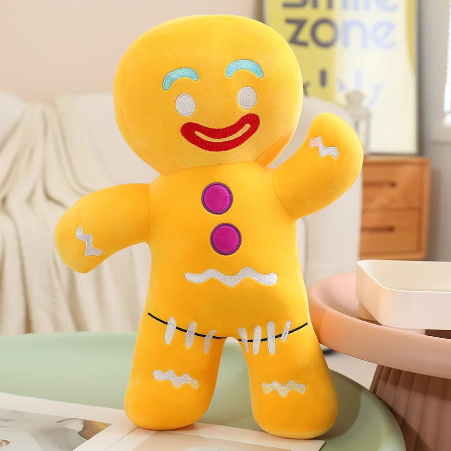 Gingerbread Man Pillow - Plush Throw Pillow with PP Cotton Stuffing for Sofa - ZOOMNSTORE