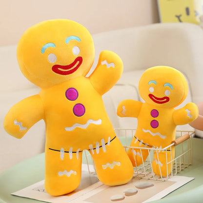 Gingerbread Man Pillow - Plush Throw Pillow with PP Cotton Stuffing for Sofa - ZOOMNSTORE