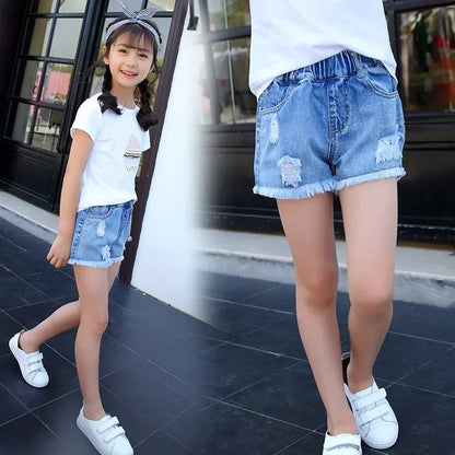 Girls Embroidered Denim Shorts - Summer Fashion 3-10Y - ZOOMNSTORE
