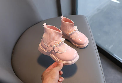 Girls Ankle Boots - Toddler Boot Wedges With Fly Woven Design & Rubber Outsole - ZOOMNSTORE