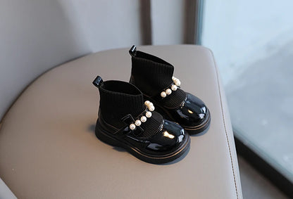 Girls Ankle Boots - Toddler Boot Wedges With Fly Woven Design & Rubber Outsole - ZOOMNSTORE