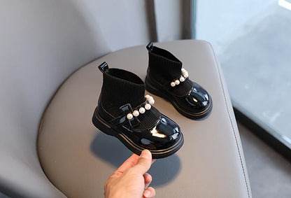 Girls Ankle Boots - Toddler Boot Wedges With Fly Woven Design & Rubber Outsole - ZOOMNSTORE