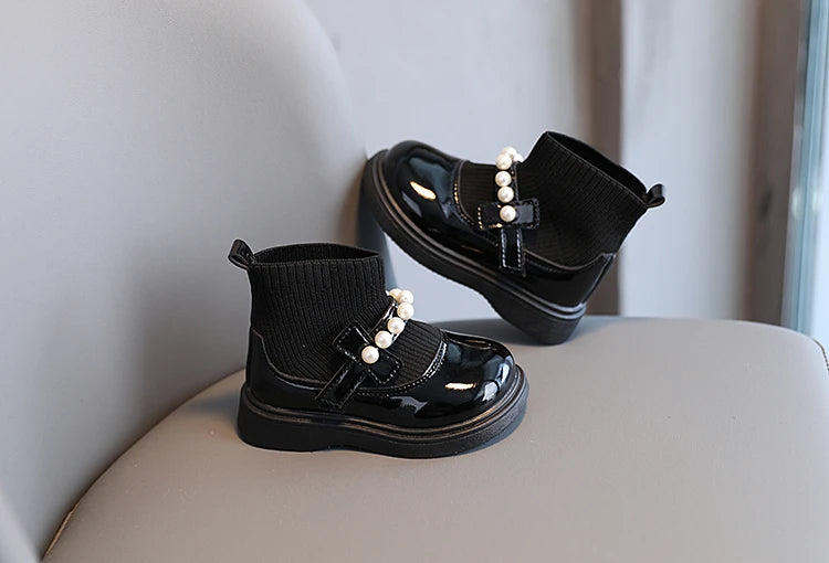Girls Ankle Boots - Toddler Boot Wedges With Fly Woven Design & Rubber Outsole - ZOOMNSTORE