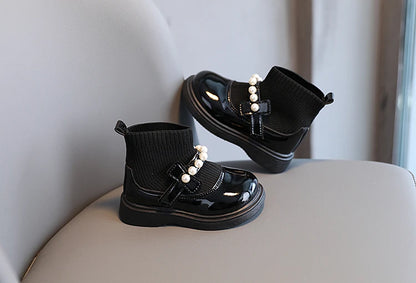 Girls Ankle Boots - Toddler Boot Wedges With Fly Woven Design & Rubber Outsole - ZOOMNSTORE