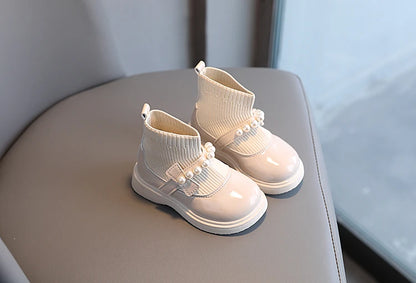 Girls Ankle Boots - Toddler Boot Wedges With Fly Woven Design & Rubber Outsole - ZOOMNSTORE