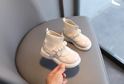 Girls Ankle Boots - Toddler Boot Wedges With Fly Woven Design & Rubber Outsole - ZOOMNSTORE