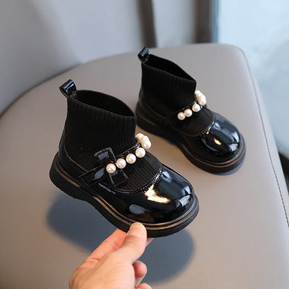 Girls Ankle Boots - Toddler Boot Wedges With Fly Woven Design & Rubber Outsole - ZOOMNSTORE