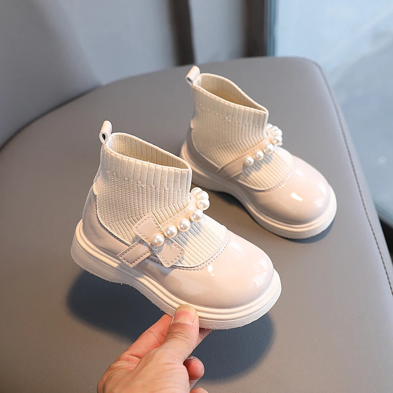 Girls Ankle Boots - Toddler Boot Wedges With Fly Woven Design & Rubber Outsole - ZOOMNSTORE