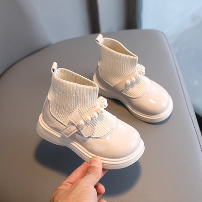 Girls Ankle Boots - Toddler Boot Wedges With Fly Woven Design & Rubber Outsole - ZOOMNSTORE