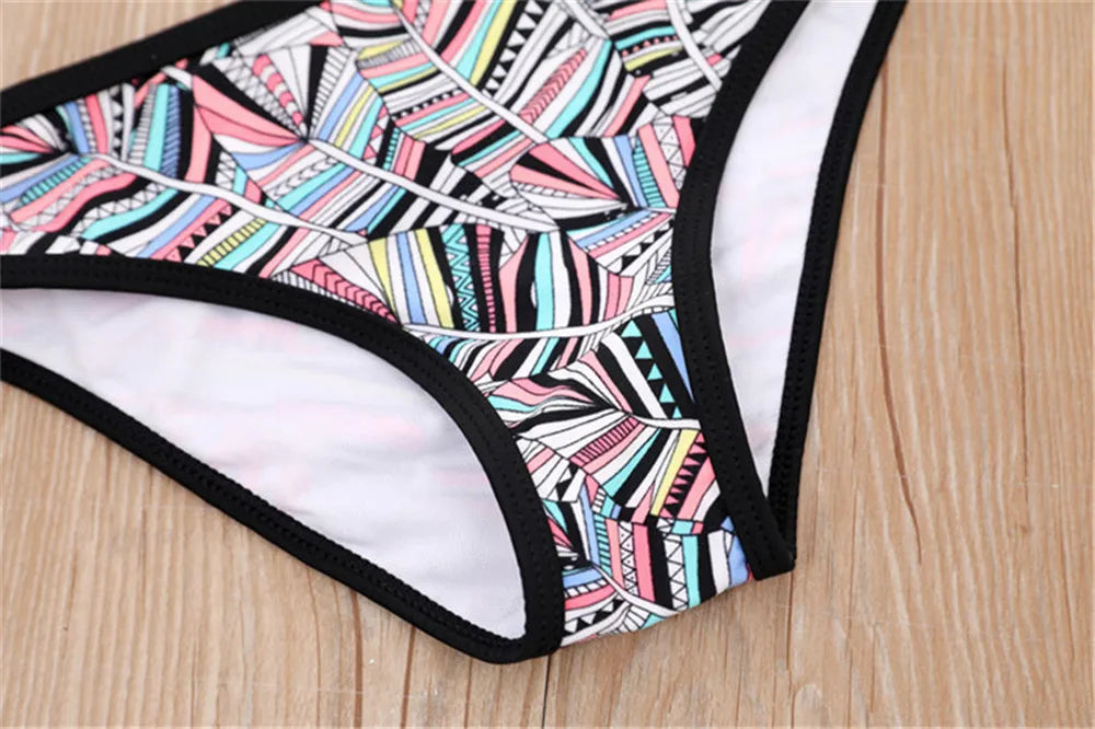 Girls Bikini Set - Floral Print Kids Swimwear Two Piece Adjustable Strap Summer Bathing Suit - ZOOMNSTORE