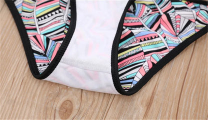 Girls Bikini Set - Floral Print Kids Swimwear Two Piece Adjustable Strap Summer Bathing Suit - ZOOMNSTORE